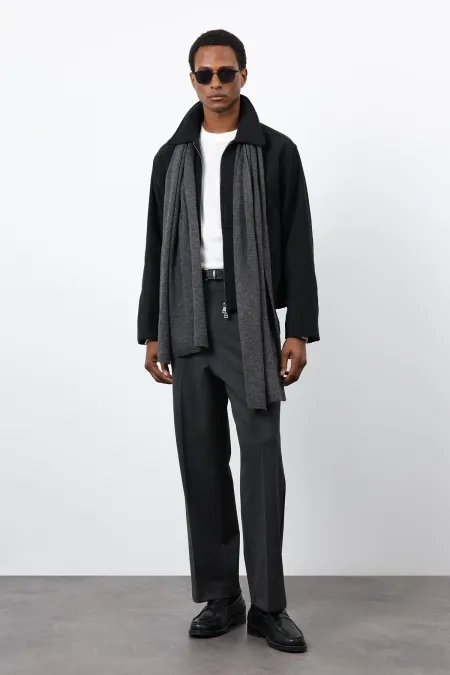 Antioch Siyah Regular Fit Dokulu Erkek Mont