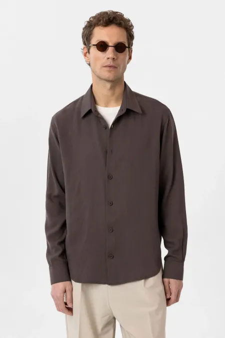 Chemise homme Antioch Coffee Relax Fit en tissu lyocell