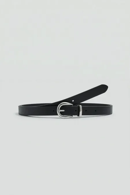 Ceinture Antioch pour femme en similicuir noir