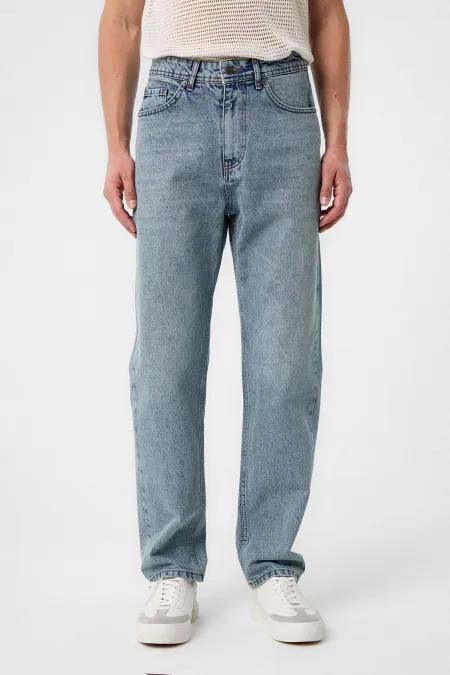 Jean Antioch bleu glacier taille haute coupe classique pour homme