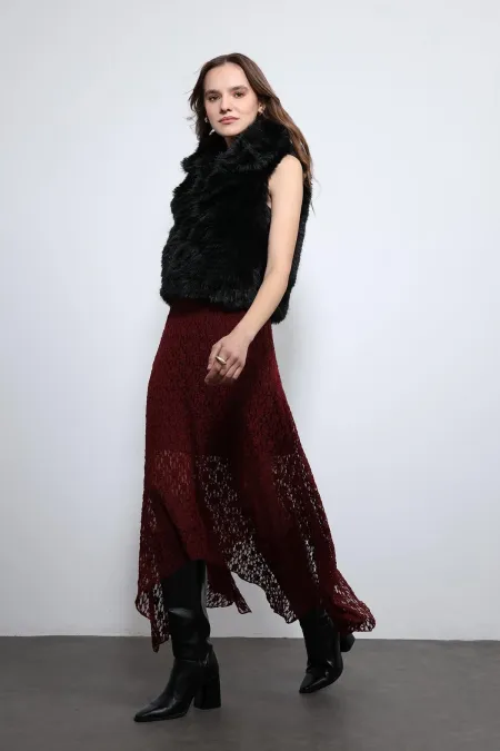 Antioch Black Plush-Look Vest