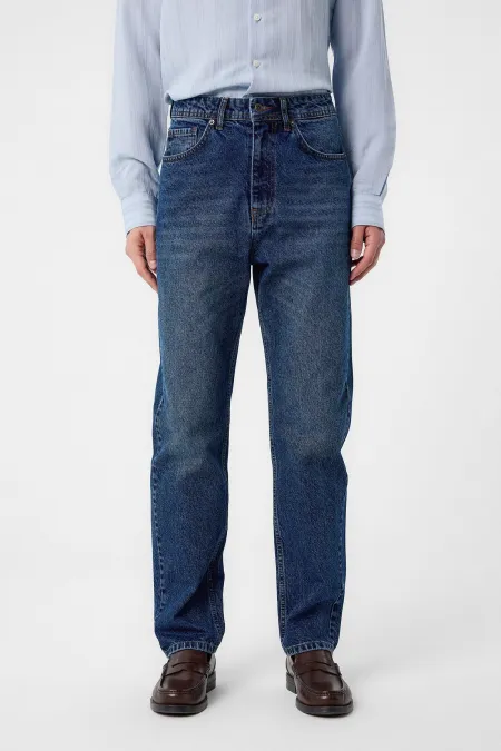 Jean Antioch Navy taille haute coupe classique pour homme