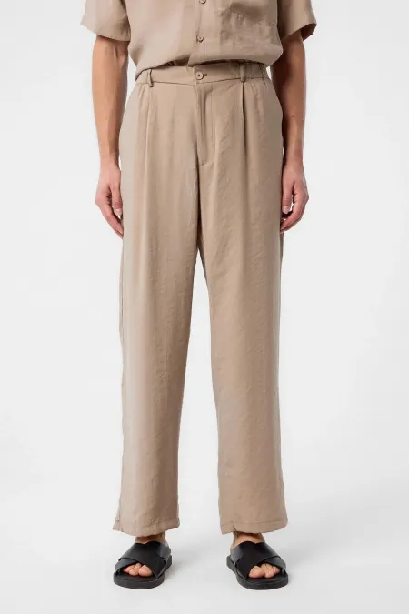 Pantalon homme Antioch beige décontracté en modal taille haute