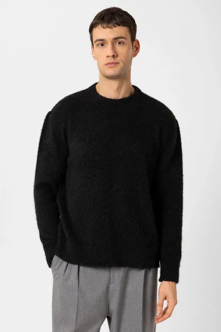 Pull homme Antioch noir aspect laine