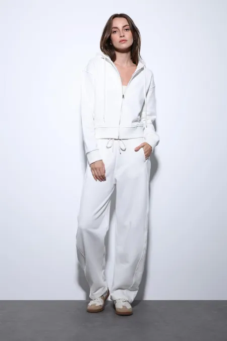 Pantalon de survêtement Antioch Ecru Basic à jambes droites pour femmes