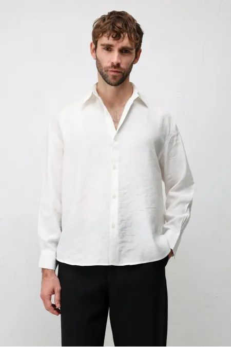 Antioch Ekru Modal Karışımlı Relax Fit Erkek Gömlek