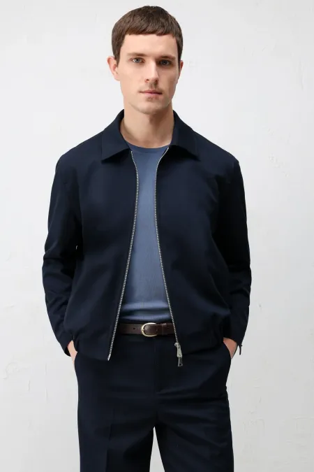 Antioch Lacivert Bel Lastikli Erkek Mont