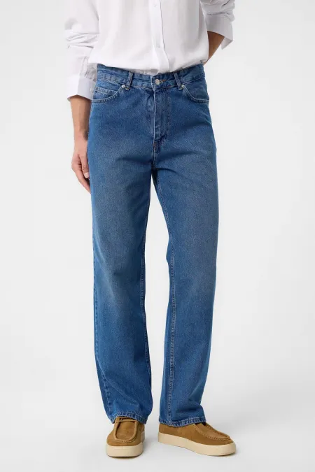 Jean Antioch bleu clair taille haute coupe décontractée pour homme