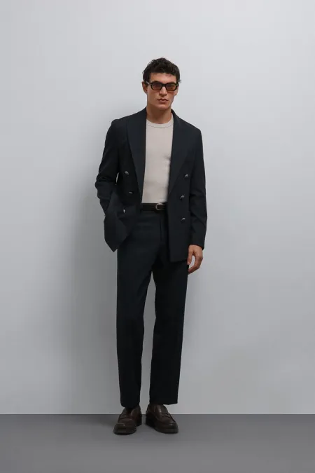 Antioch Navy Tapered Fit Men's Trousers