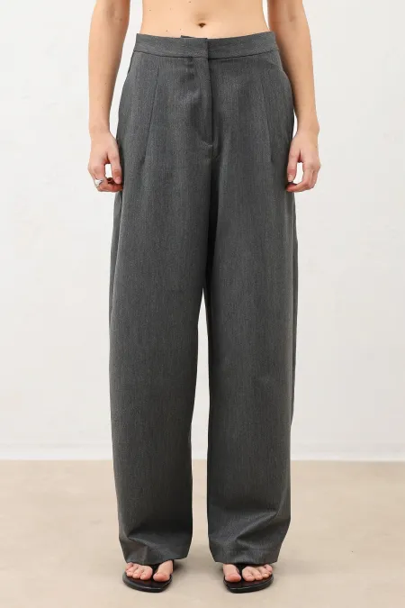 Antioch Grey Wide Leg Women's Trousers with Pens