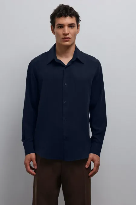 Antioch Lacivert Teknik Regular Fit Erkek Gömlek