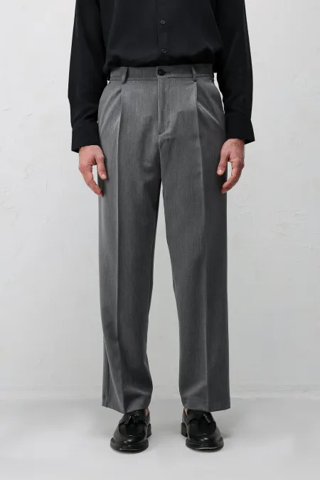Pantalon plissé Antioch Grey Relax Fit pour homme
