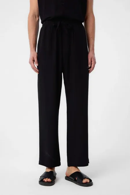 Antioch Black Linen Blend Men's Jogger Pants
