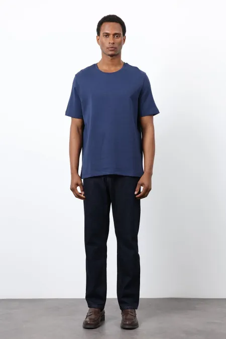 T-shirt basique bleu marine Antioch pour homme, coupe classique