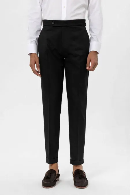 Antioch Black High Waist Regular Fit Men's Trousers