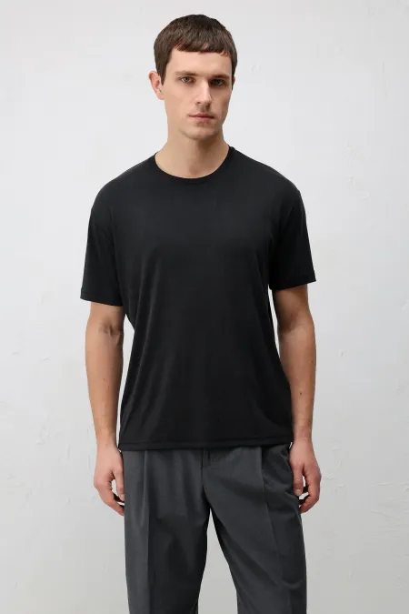 T-shirt texturé premium noir Antioch pour homme