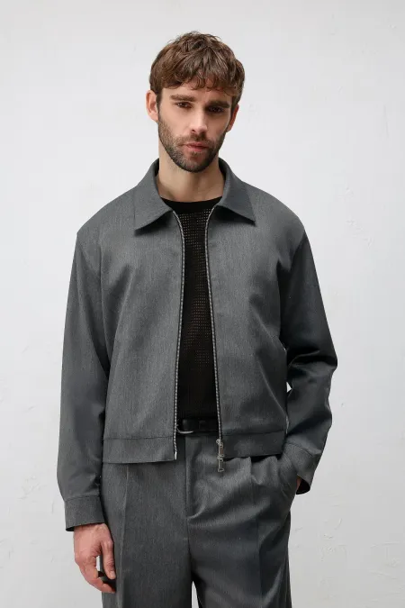 Antioch Gri Relaxed Fit Fermuarlı Erkek Mont Antioch Gri Relaxed Fit Fermuarlı Erkek Mont