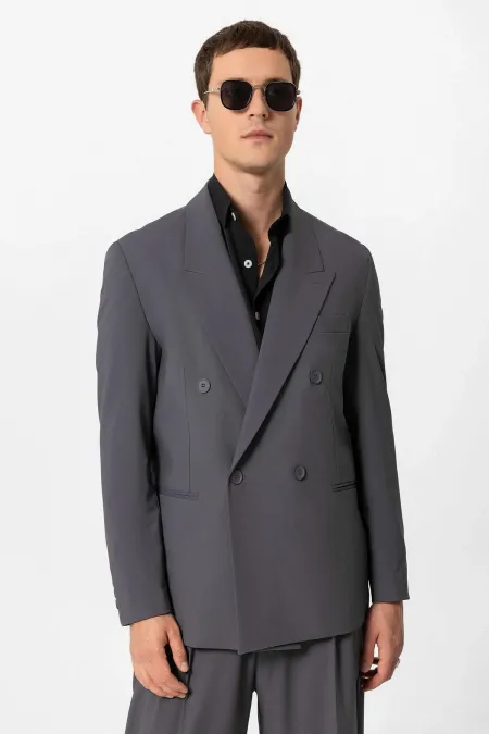 Veste blazer homme Antioch anthracite à un bouton croisé