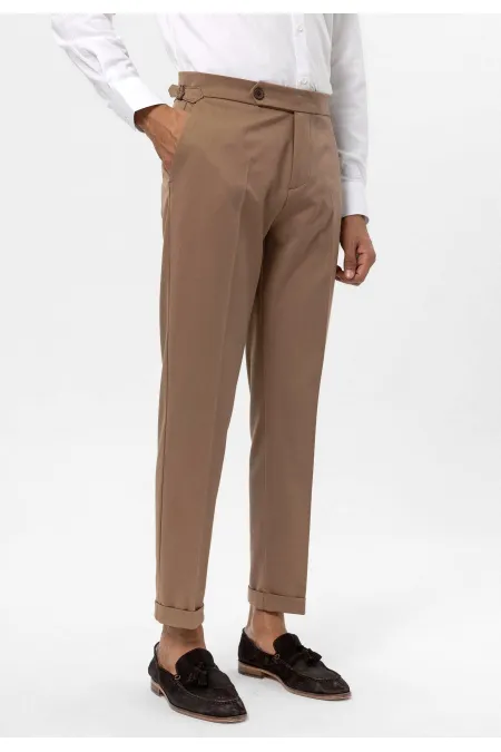 Antioch Dark Mink High Waist Regular Fit Men's Trousers