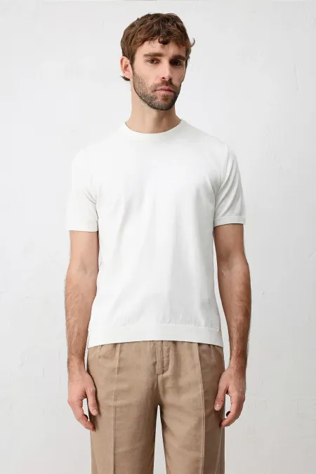 Antioch Ekru Comfort Slim Triko T-Shirt