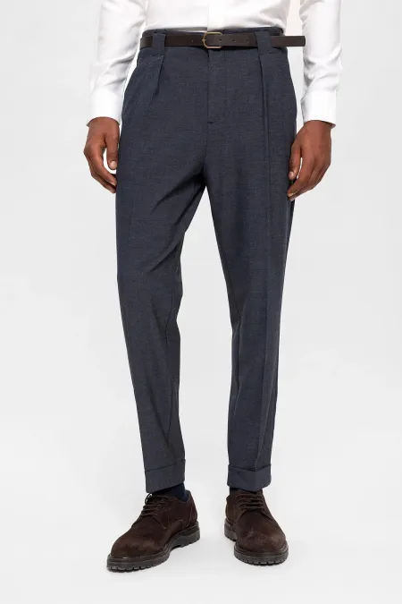 Antioch Indigo Belted Double Hem Trousers