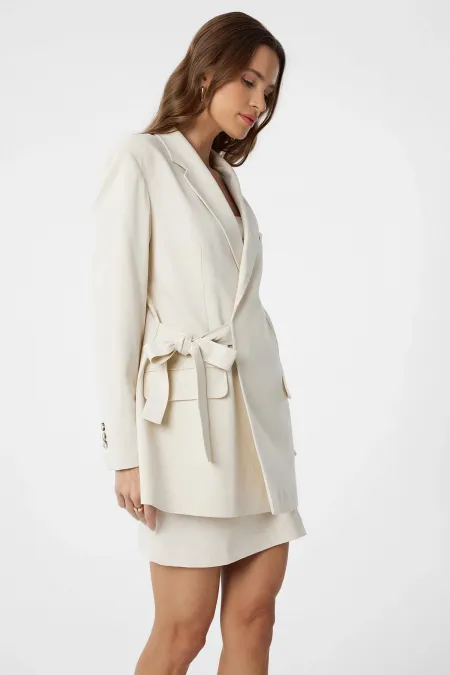 Antioch Ecru Belted Women's Blazer