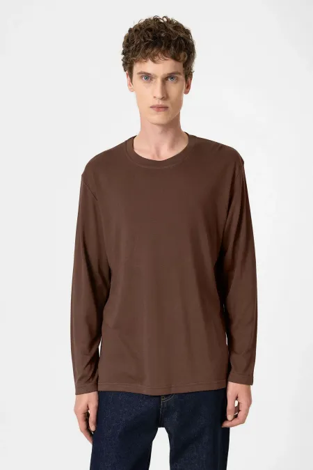 T-shirt basique Antioch Brown pour homme, coupe décontractée