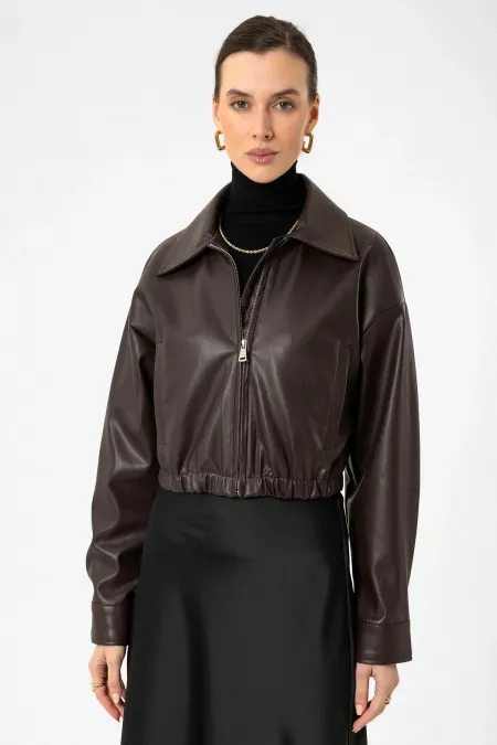 Veste en similicuir Antioch Coffee Crop pour femme