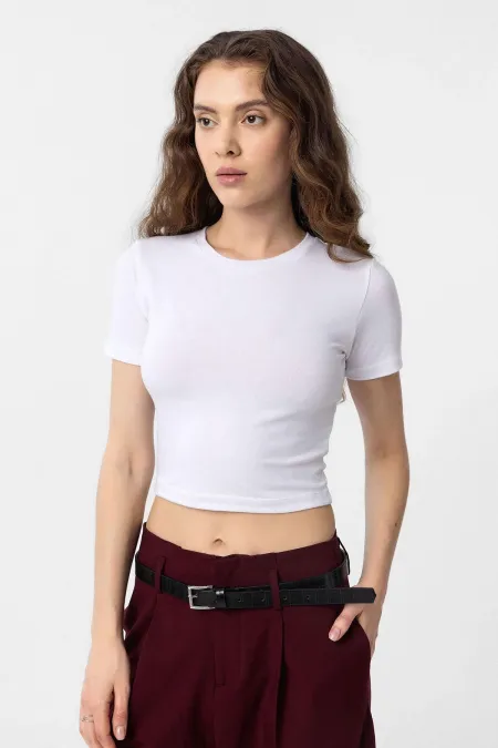 T-shirt court blanc Antioch pour femmes