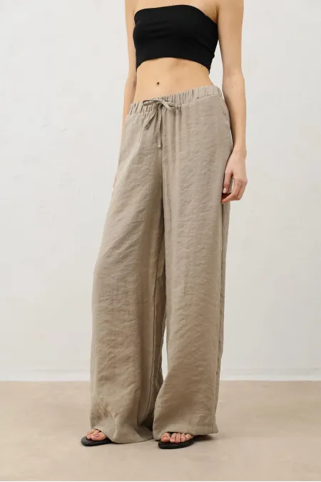 Antioch Beige Modal Blend Women's Trousers