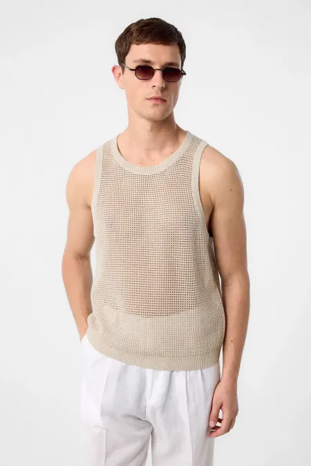 Débardeur homme Antioch en maille écru