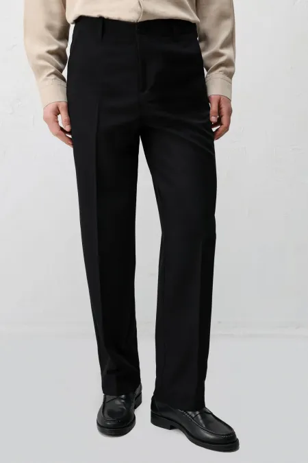 Antioch Black Straight Fit Men's Trousers
