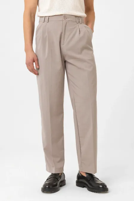 Antioch Stone Double Pleated Baggy Fit Men's Pants