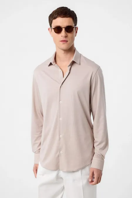 Antioch Bej Slim Fit Erkek Gömlek