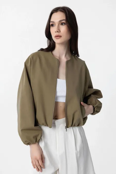 Veste bomber courte kaki Antioch pour femme