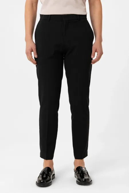 Antioch Black Slim Fit Comfort Men's Trousers