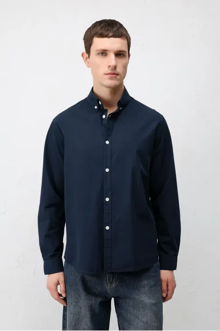 Antioch Lacivert Relax Fit Erkek Gömlek