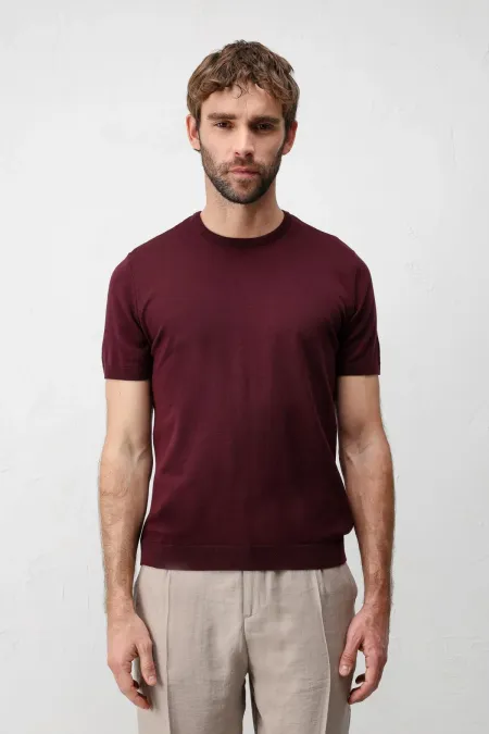 Antioch Bordo Comfort Slim Triko T-Shirt
