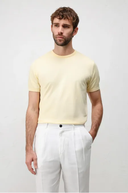 T-shirt Antioch jaune confort slim en maille