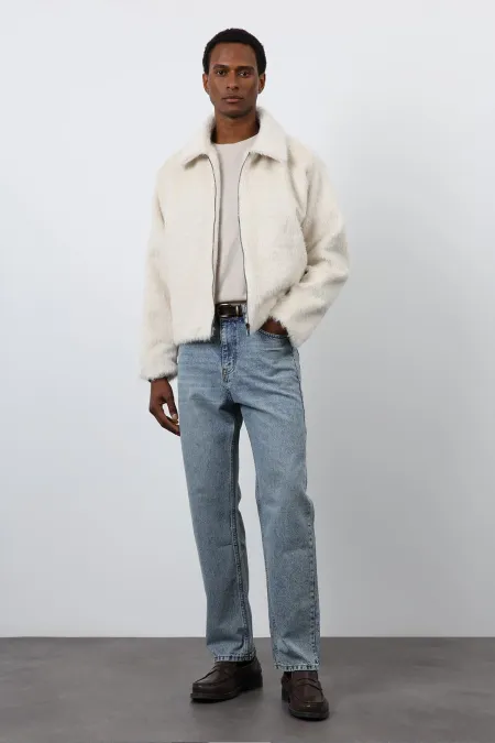 Antioch Ekru Yumuşak Dokulu Erkek Mont