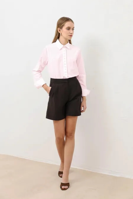 Antioch Pembe Düğme Detaylı Poplin Gömlek