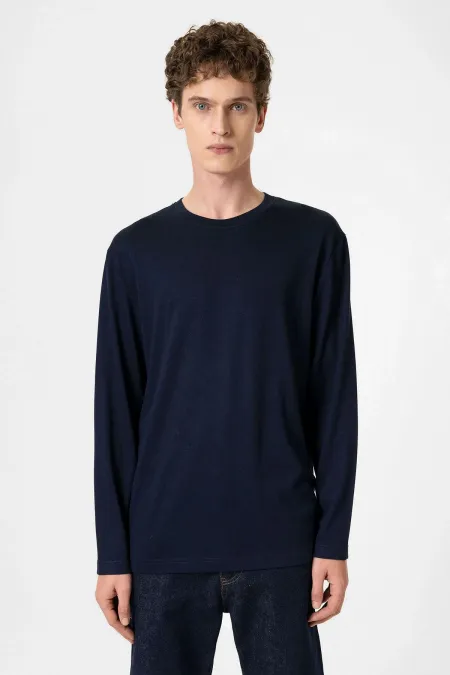 T-shirt basique bleu marine Antioch pour homme, coupe décontractée