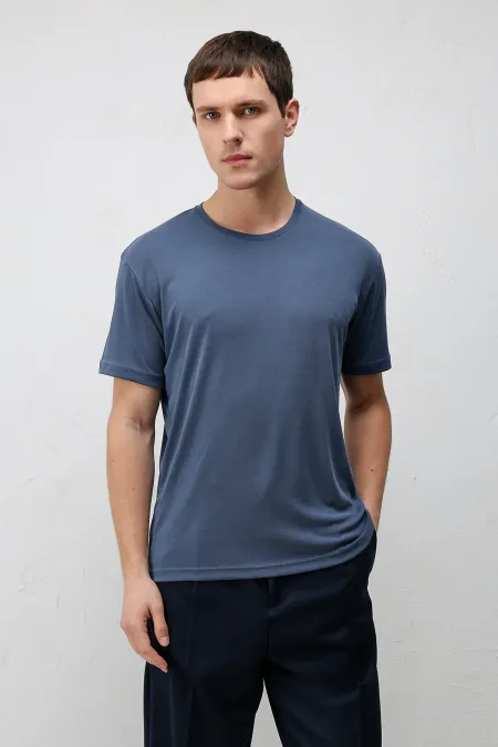 T-shirt texturé premium Antioch Indigo pour homme