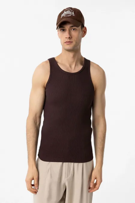 Débardeur homme Antioch marron foncé coupe ajustée