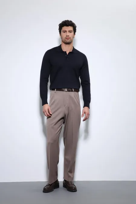 Pull homme à col polo bleu marine Antioch