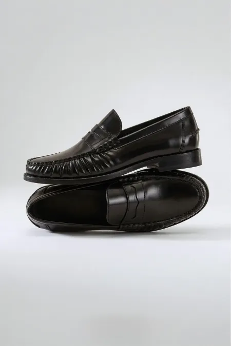 Antioch Kahve Bantlı Deri Makosen