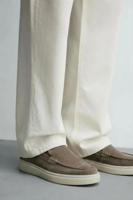 Mocassins en cuir suédé Antioch avec surpiqûres en vison