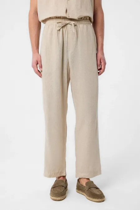 Antioch Beige Linen Blend Men's Jogger Pants