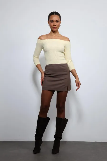 Antioch Yellow Open Shoulder Detail Top