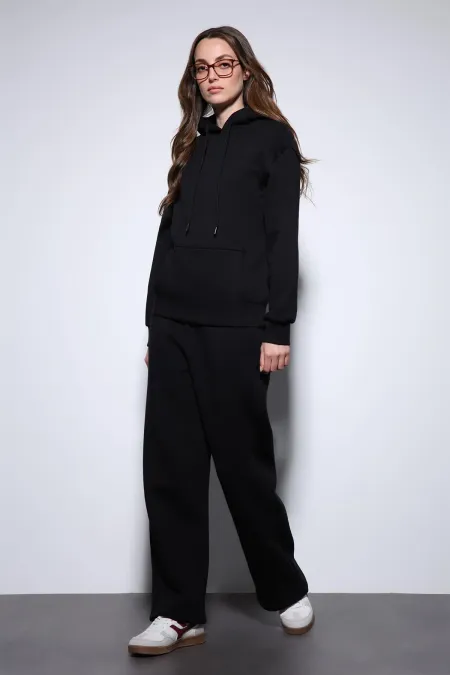 Antioch Black Hooded Basic Women's Sweatshirt